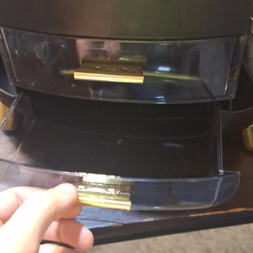 VINTAGE STYLE Black and Gold Storage Organizer